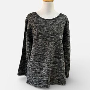 J. CREW WOOL BLEND HEAVY SWEATER HEATHERED BLACK SIZE MEDIUM